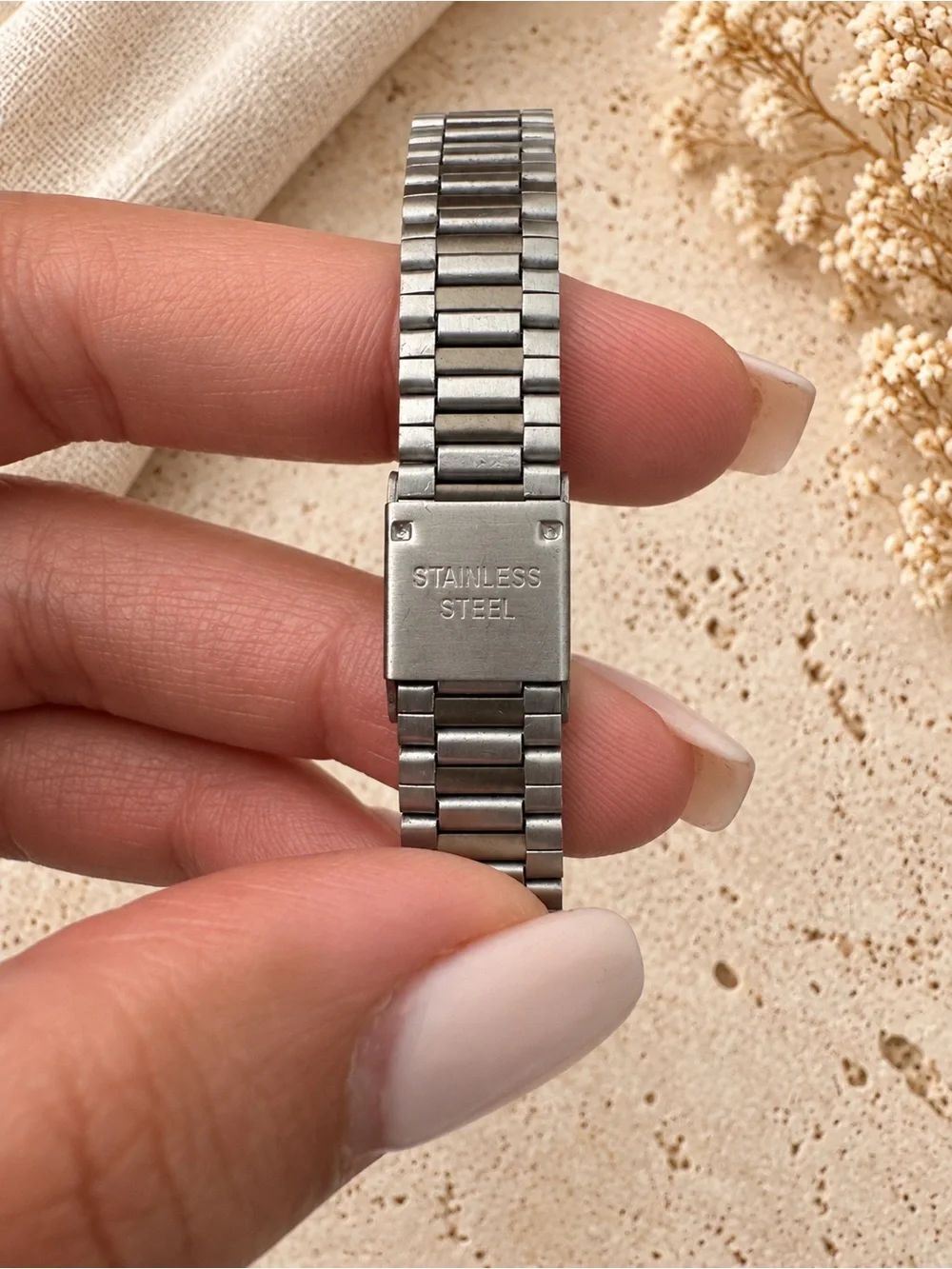 Silver Oval Women's Watch with Stainless Bracelet